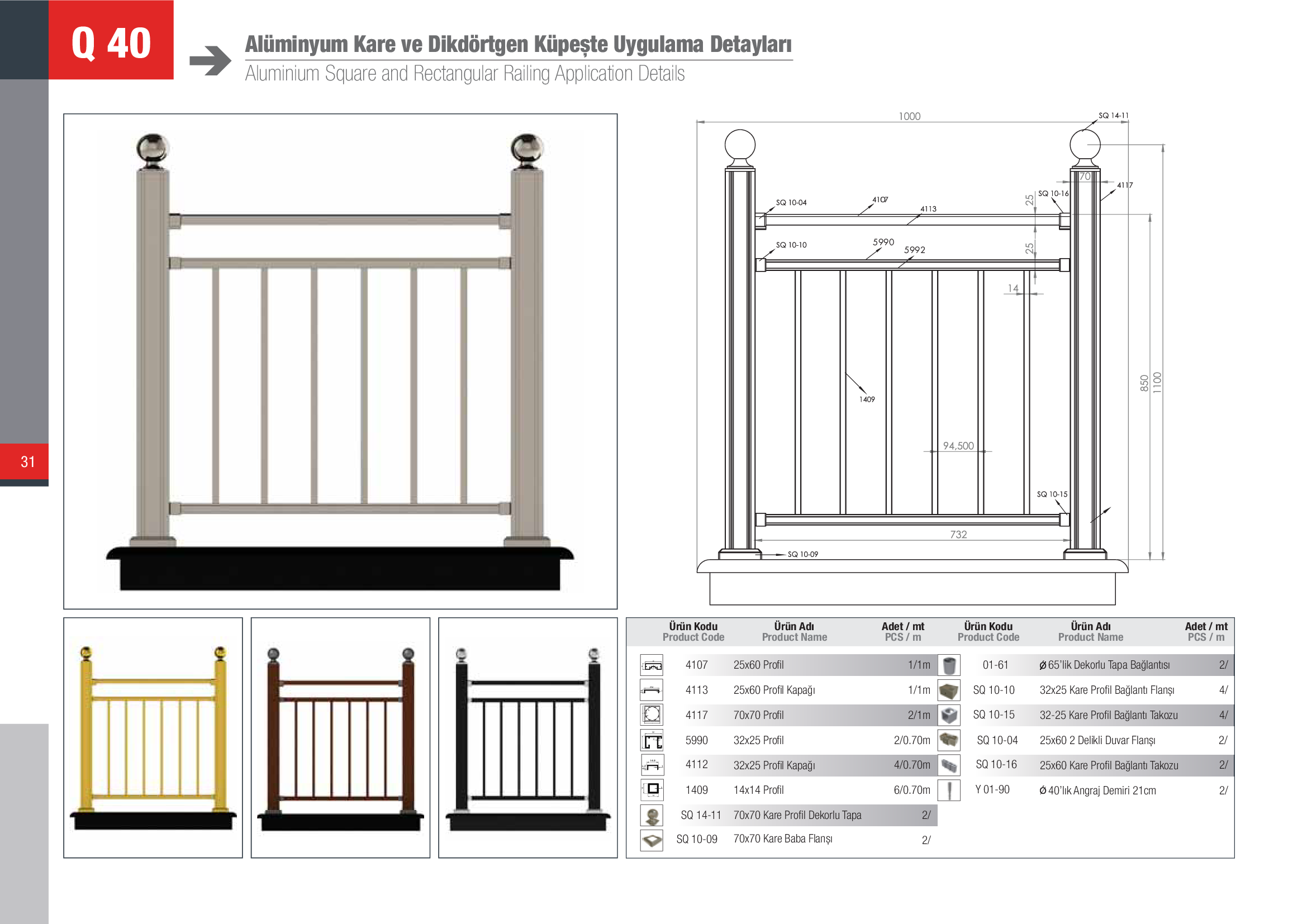 Küpeşte Kare Sistemleri 27